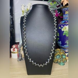 Handmade freshwater pearls and crystal necklace